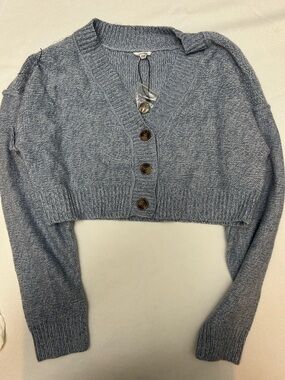 Garage Light Blue Button-Front Knit Cardigan size XS